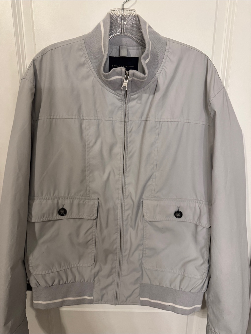 Banana Republic Gray Lightweight Bomber Jacket